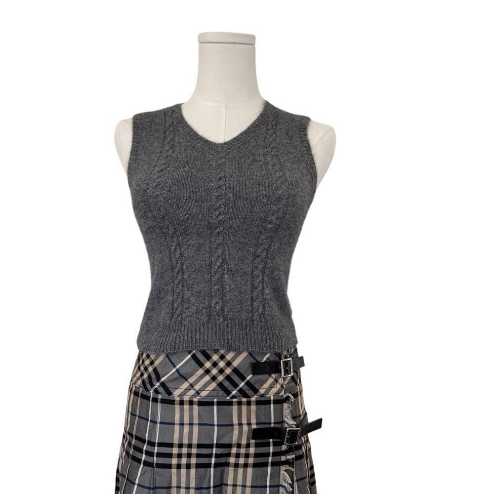 Vintage cashmere slim fitted gray knit west sz s-xs